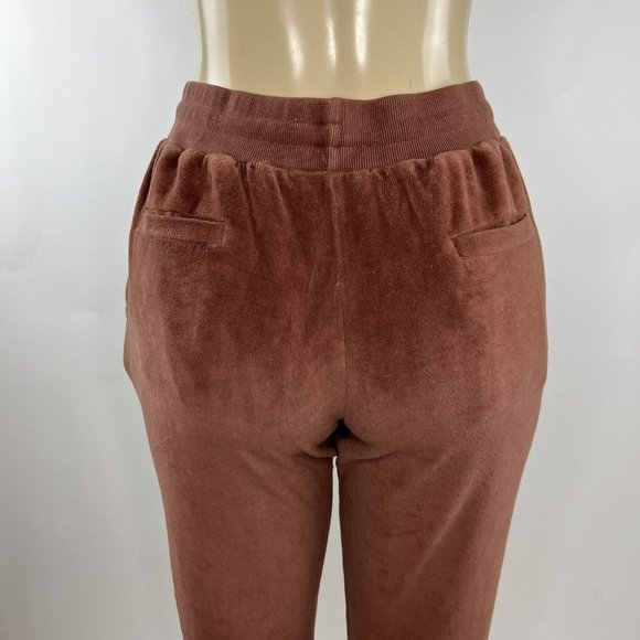 Young Fabulous & Broke Velour Joggers Size S Cherrywood Pockets Drawstring Pants - Picture 8 of 10